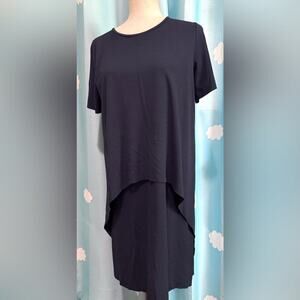 COS layered jersey slip on dress. Navy blue- S